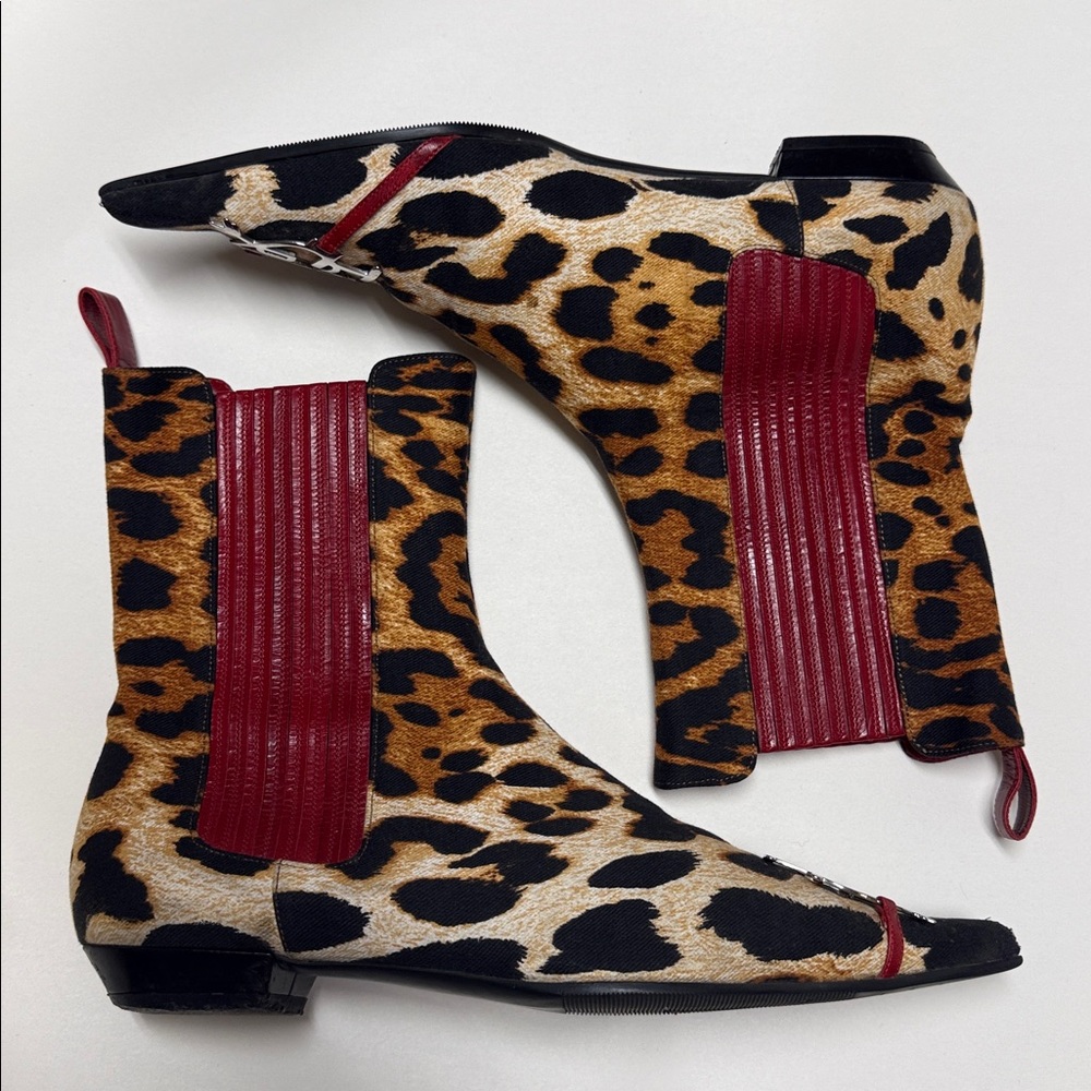 Authentic vintage Christian Dior leopard boots 38.5 john galliano - Picture 4 of 17